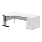 Impulse 1600mm Cantilever Left Crescent Desk Workstation - Image 34