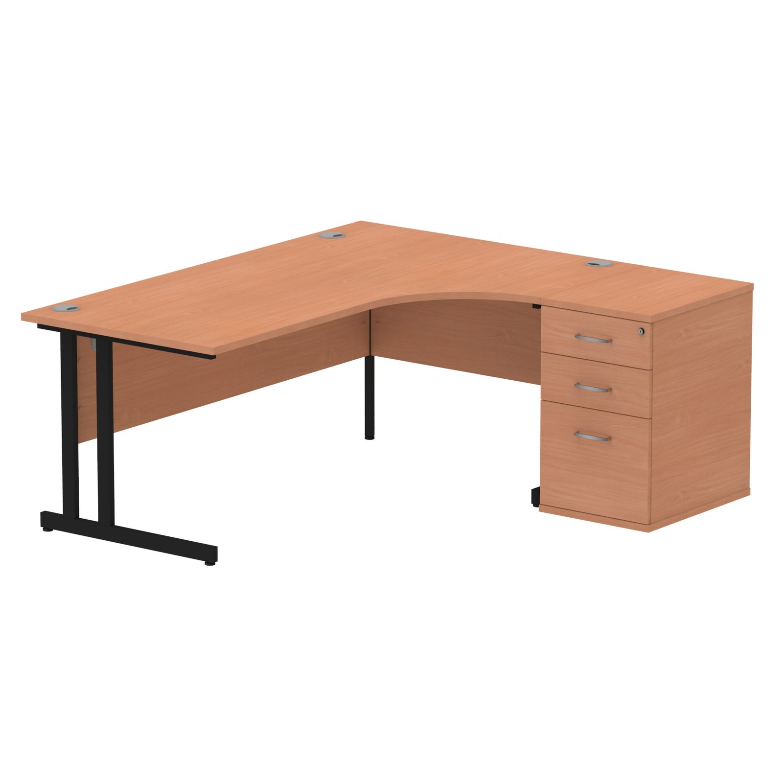I004434_1 Impulse 1800mm Cantilever Right Crescent Desk Workstation - Image 1