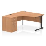 Impulse 1400mm Cantilever Left Crescent Desk Workstation - Image 21