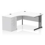 Impulse 1400mm Cantilever Left Crescent Desk Workstation - Image 33
