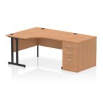 Impulse 1400mm Cantilever Left Crescent Desk Workstation - Image 24