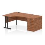 Impulse 1400mm Cantilever Left Crescent Desk Workstation - Image 30