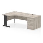 Impulse 1600mm Cable Managed Left Crescent Desk Workstation - Image 11