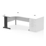 Impulse 1600mm Cable Managed Left Crescent Desk Workstation - Image 35