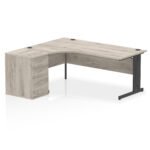Impulse 1800mm Cable Managed Left Crescent Desk Workstation - Image 7