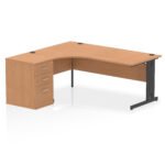 Impulse 1800mm Cable Managed Left Crescent Desk Workstation - Image 19