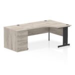 Impulse 1600mm Cable Managed Right Crescent Desk Workstation - Image 10