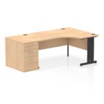 Impulse 1600mm Cable Managed Right Crescent Desk Workstation - Image 16