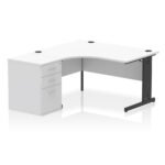Impulse 1400mm Cable Managed Left Crescent Desk Workstation - Image 11