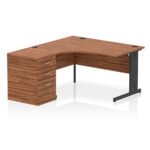 Impulse 1400mm Cable Managed Left Crescent Desk Workstation - Image 9