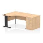 Impulse 1400mm Cable Managed Left Crescent Desk Workstation - Image 6