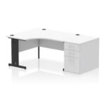 Impulse 1400mm Cable Managed Left Crescent Desk Workstation - Image 12