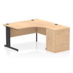 Impulse 1400mm Cable Managed Right Crescent Desk Workstation - Image 5