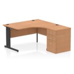 Impulse 1400mm Cable Managed Right Crescent Desk Workstation - Image 7