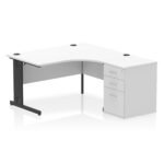 Impulse 1400mm Cable Managed Right Crescent Desk Workstation - Image 11