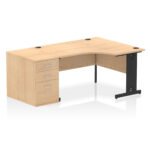 Impulse 1400mm Cable Managed Right Crescent Desk Workstation - Image 6