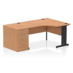 Impulse 1400mm Cable Managed Right Crescent Desk Workstation - Image 8