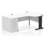 Impulse 1400mm Cable Managed Right Crescent Desk Workstation - Image 12