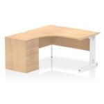 Impulse 1400mm Cable Managed Left Crescent Desk Workstation - Image 23