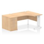 Impulse 1400mm Cable Managed Right Crescent Desk Workstation - Image 16