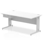 Impulse Cable Managed Straight Desk Silver Frame With Single One Drawer Fixed Pedestal - Image 20