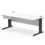 Impulse Cable Managed Straight Desk Black Frame With Single One Drawer Fixed Pedestal - Image 27