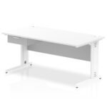 Impulse Cable Managed Straight Desk White Frame With Single One Drawer Fixed Pedestal - Image 20