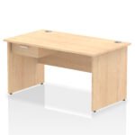 Impulse Panel End Straight Desk Frame With Single One Drawer Fixed Pedestal - Image 11