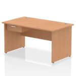 Impulse Panel End Straight Desk Frame With Single One Drawer Fixed Pedestal - Image 12