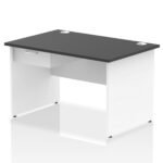 Impulse Panel End Straight Desk Frame With Single One Drawer Fixed Pedestal - Image 30