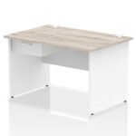 Impulse Panel End Straight Desk Frame With Single One Drawer Fixed Pedestal - Image 31