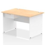 Impulse Panel End Straight Desk Frame With Single One Drawer Fixed Pedestal - Image 32