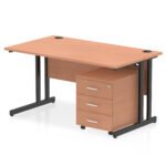 Impulse 1400mm Cantilever Straight Desk With Mobile Pedestal - Image 32