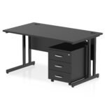 Impulse 1400mm Cantilever Straight Desk With Mobile Pedestal - Image 33