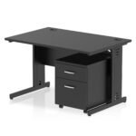 Impulse 1200mm Cable Managed Straight Desk With Mobile Pedestal - Image 26