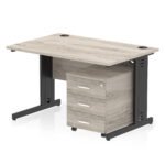 Impulse 1200mm Cable Managed Straight Desk With Mobile Pedestal - Image 34