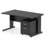 Impulse 1400mm Cable Managed Straight Desk With Mobile Pedestal - Image 26