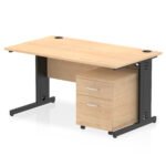 Impulse 1400mm Cable Managed Straight Desk With Mobile Pedestal - Image 28