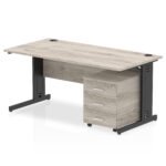 Impulse 1600mm Cable Managed Straight Desk With Mobile Pedestal - Image 34