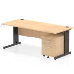 Impulse 1800mm Cable Managed Straight Desk With Mobile Pedestal - Image 28