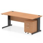 Impulse 1800mm Cable Managed Straight Desk With Mobile Pedestal - Image 29