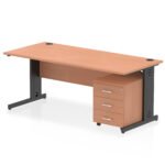 Impulse 1800mm Cable Managed Straight Desk With Mobile Pedestal - Image 32