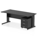 Impulse 1800mm Cable Managed Straight Desk With Mobile Pedestal - Image 33