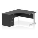 Impulse 1400mm Cantilever Left Crescent Desk Workstation - Image 38