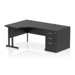 Impulse 1400mm Cantilever Left Crescent Desk Workstation - Image 40