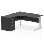 Impulse 1600mm Cantilever Left Crescent Desk Workstation - Image 38