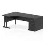 Impulse 1600mm Cantilever Left Crescent Desk Workstation - Image 40