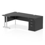 Impulse 1600mm Cantilever Left Crescent Desk Workstation - Image 41