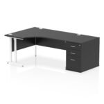 Impulse 1600mm Cantilever Left Crescent Desk Workstation - Image 42