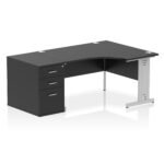 Impulse 1400mm Cable Managed Right Crescent Desk Workstation - Image 41